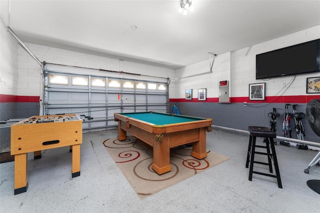 game room with pool table