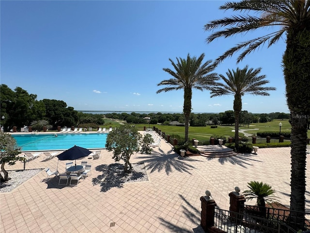 view of pool with a patio