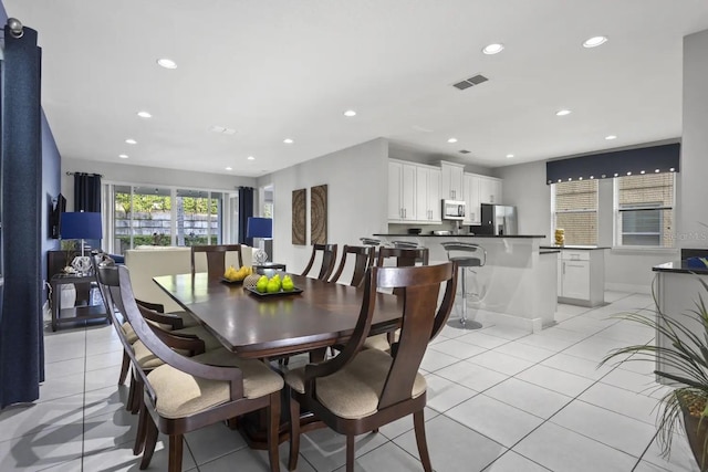 view of tiled dining room