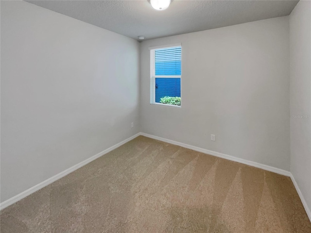 spare room with light colored carpet and a textured ceiling