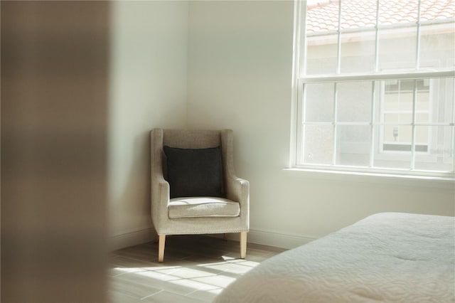 bedroom with light hardwood / wood-style floors