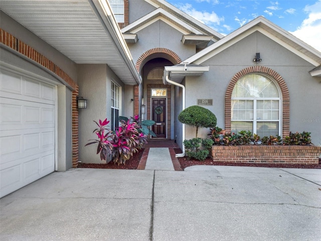 property entrance featuring a garage