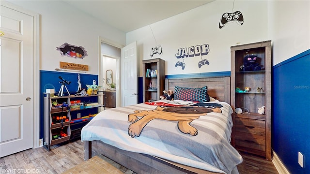 bedroom featuring light wood-type flooring