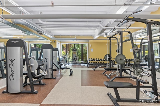 view of workout area