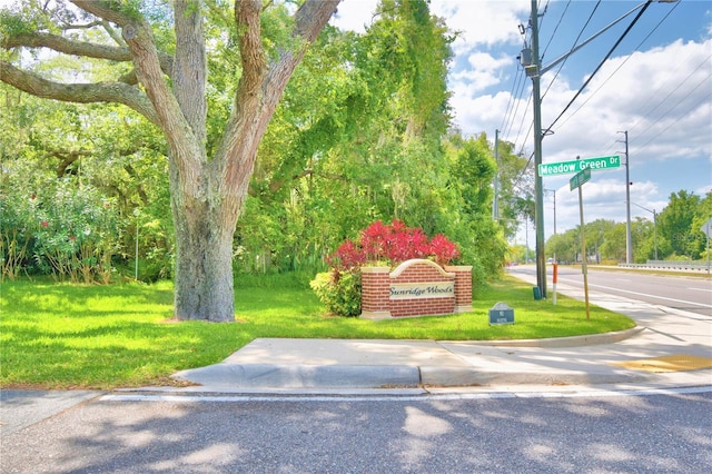 view of home's community with a yard