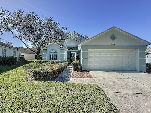 ranch-style home with a garage