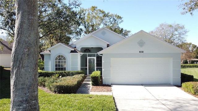 ranch-style home with a garage