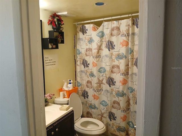 bathroom with vanity and toilet