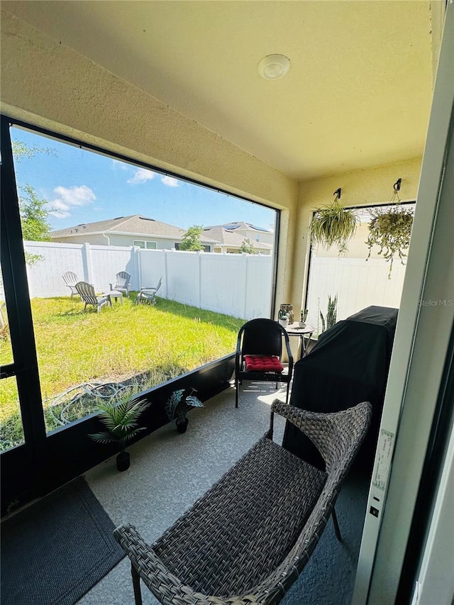 view of sunroom