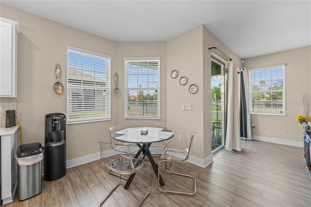 dining room featuring light hardwood / wood-style flooring