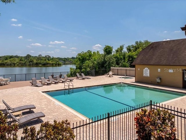 view of pool featuring a patio