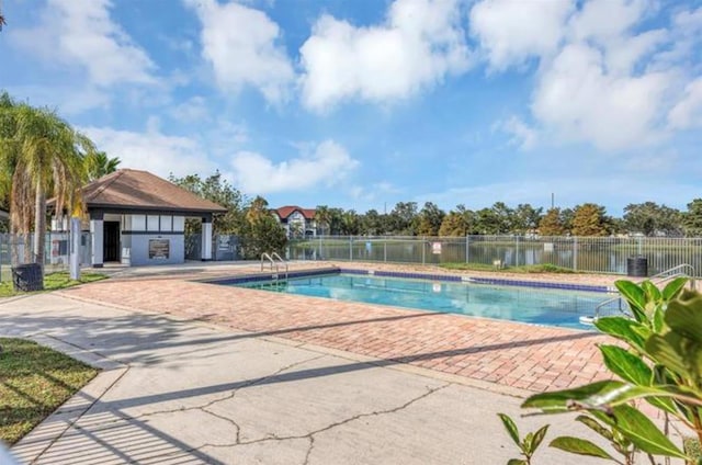 view of pool featuring a patio