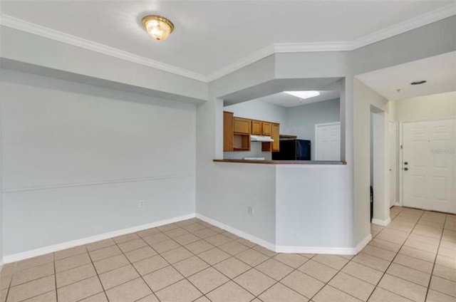 interior space with crown molding