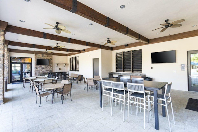 view of patio / terrace with ceiling fan