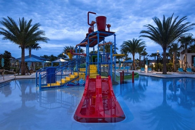 view of play area with a community pool