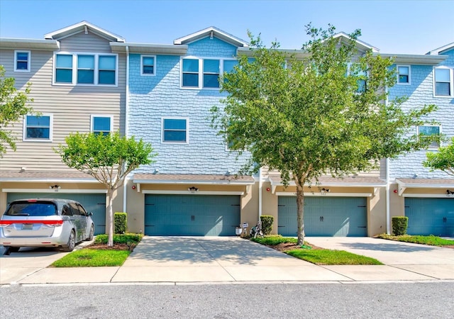 view of property featuring a garage