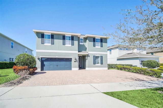 view of front of house with a garage