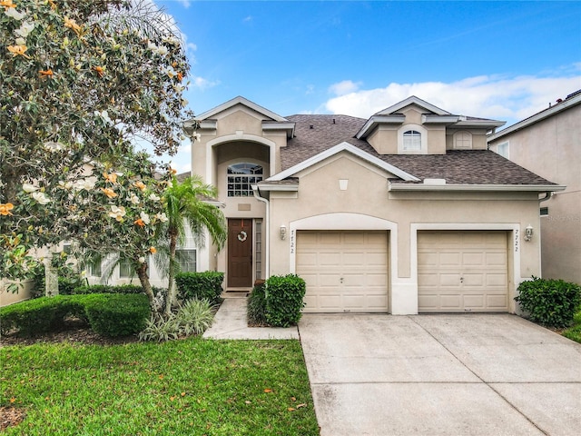 view of front property with a garage