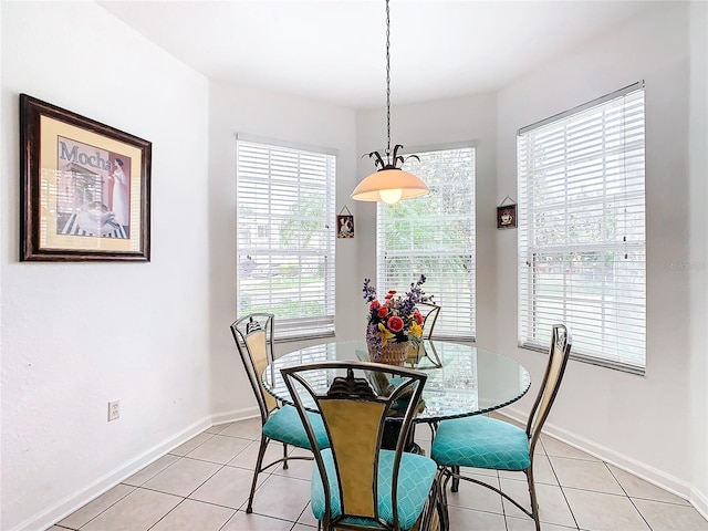 view of tiled dining room