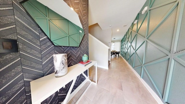 mudroom with light tile floors