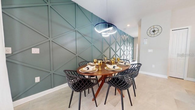 view of tiled dining area