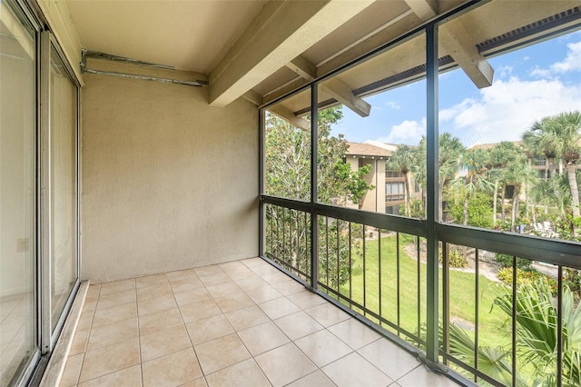 view of unfurnished sunroom