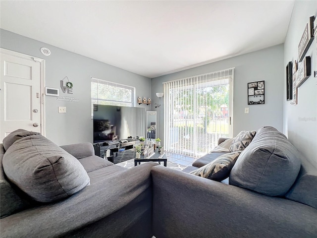 living room with plenty of natural light