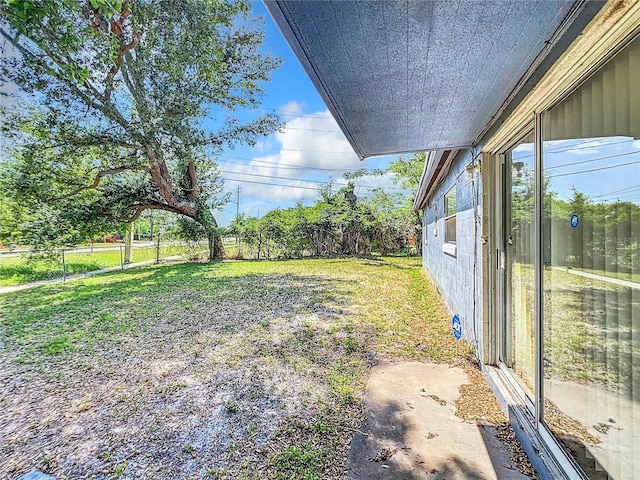 view of yard with fence