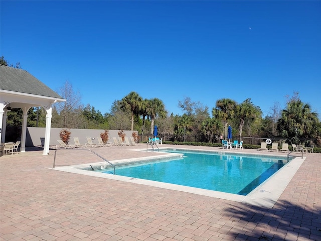 view of pool featuring a patio area