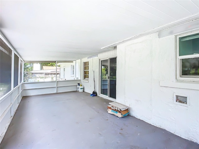 view of unfurnished sunroom