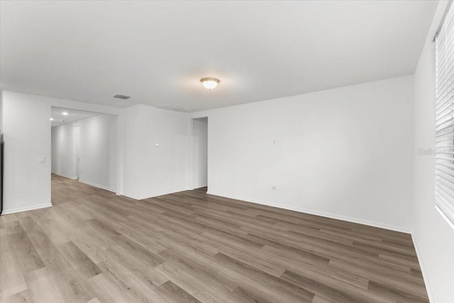 empty room featuring light wood-type flooring