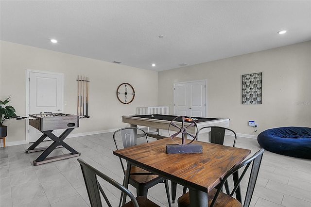 view of tiled dining area