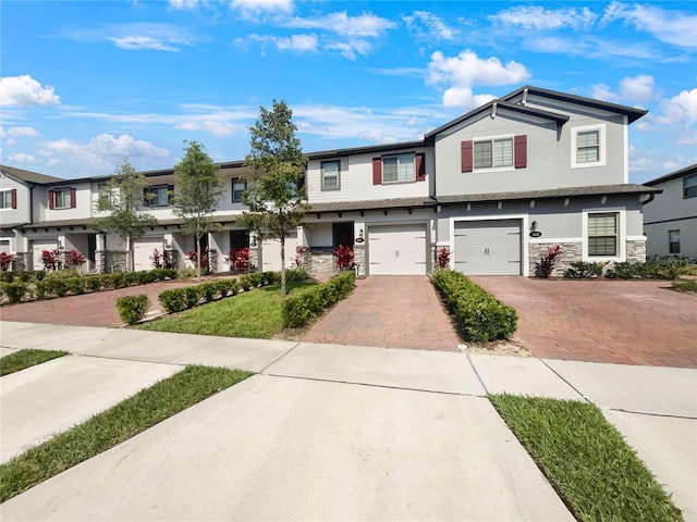 view of property with a garage