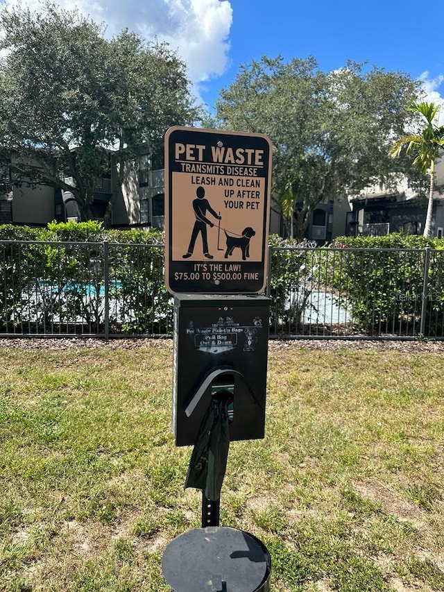 view of community sign