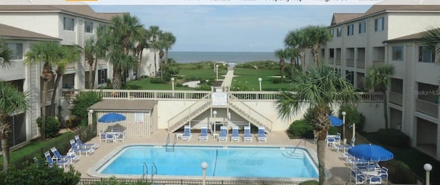 view of pool featuring a patio area