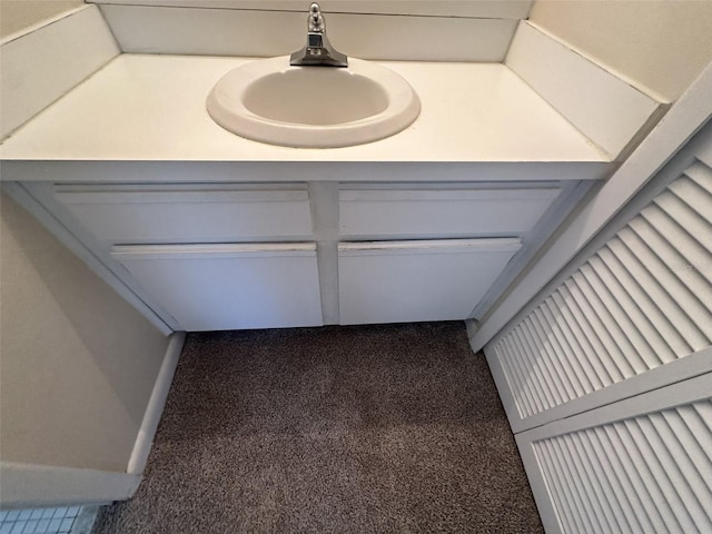 room details featuring sink and carpet