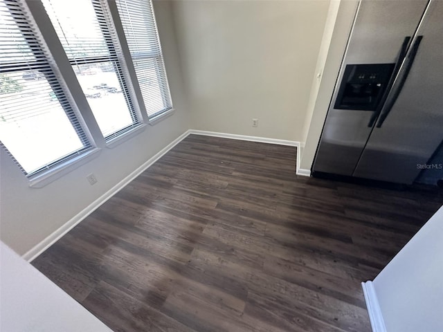 interior space with dark wood-type flooring