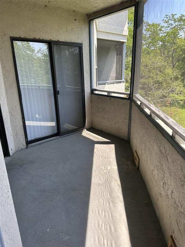 view of unfurnished sunroom