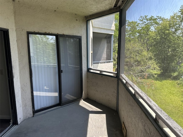 view of unfurnished sunroom