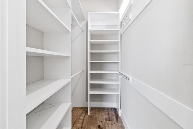 spacious closet featuring hardwood / wood-style flooring