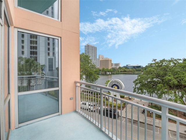 balcony with a water view