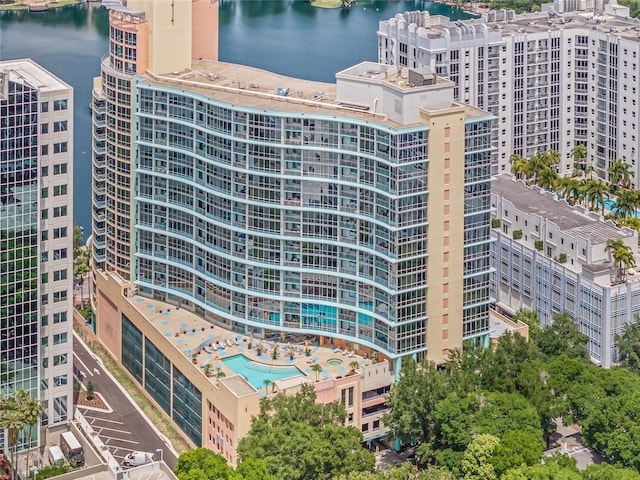 view of property with a water view