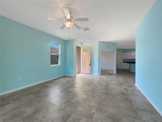 interior space featuring tile flooring and ceiling fan