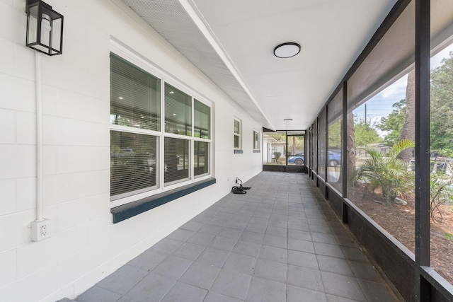 view of unfurnished sunroom