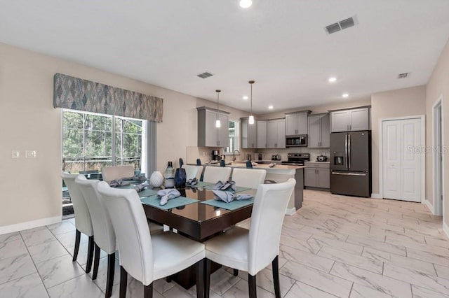 view of dining area