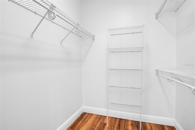 spacious closet featuring hardwood / wood-style flooring