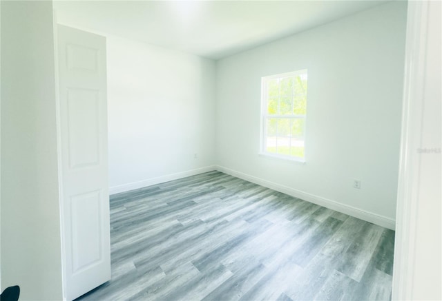 spare room with wood-type flooring