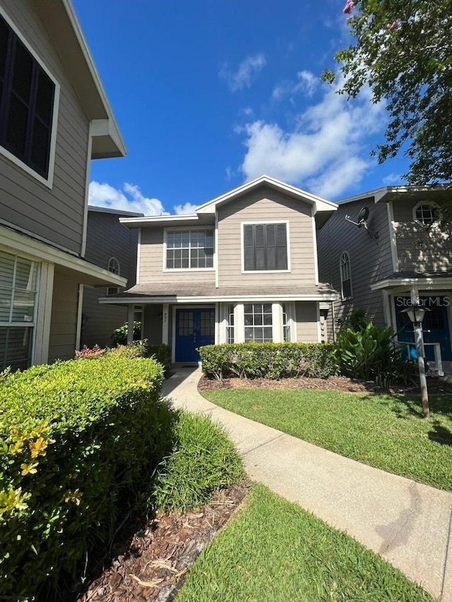 view of front of house with a front yard