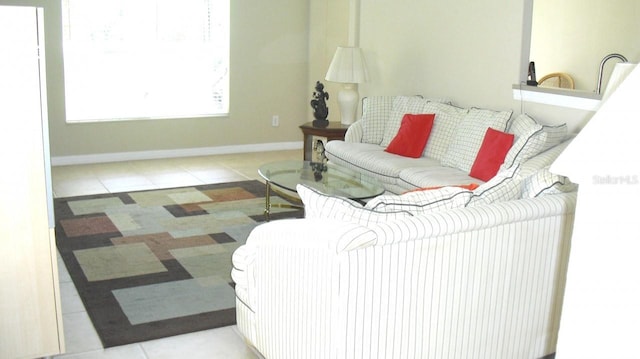 view of tiled living room