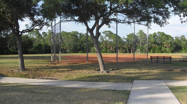 view of home's community with a lawn